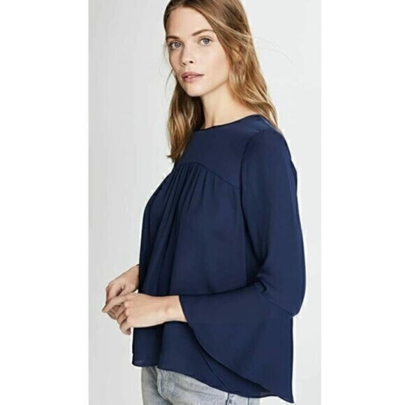 Joie Awilda B Babydoll Blouse in Navy Blue - Picture 1 of 6
